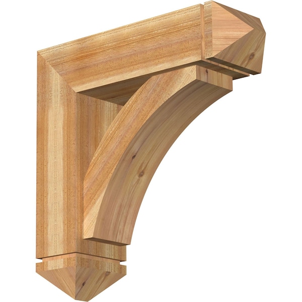 Ekena Millwork Thorton Arts and Crafts Rough Sawn Bracket w/ Offset Brace, Western Red Cedar, 8"W x 28"D x 28"H BKT0806X28X28THR03RWR - main